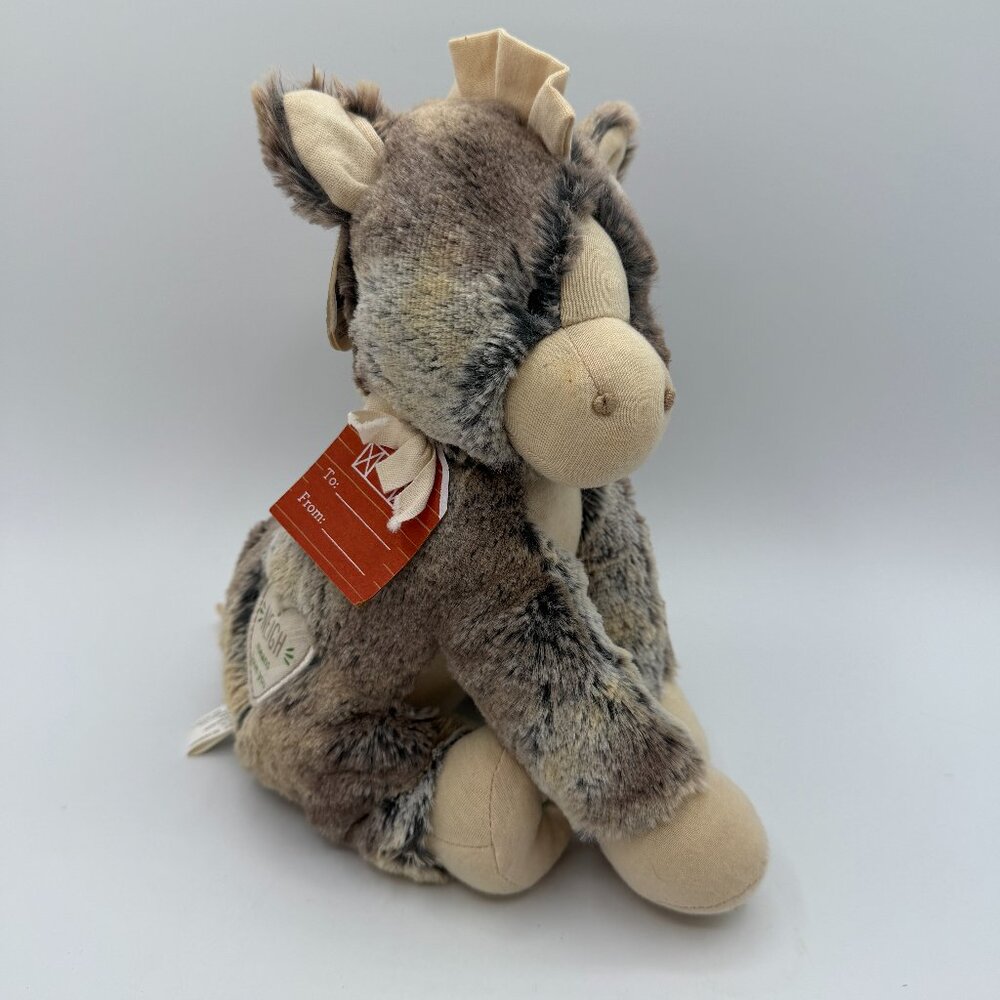 Demdaco Horse Barnyard Plush Tan Brown Cream 11" Neigh Means I Love You Donkey